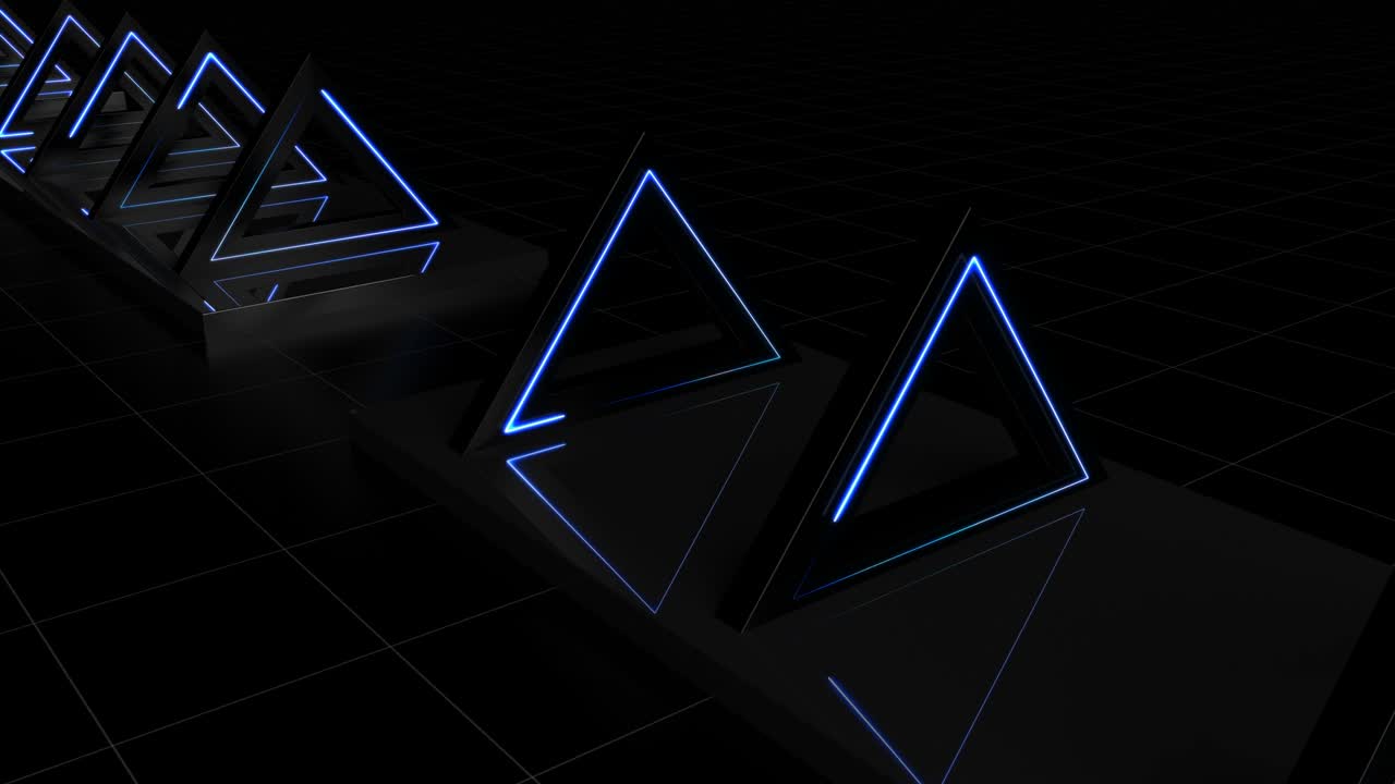 animación azul 3d bucle abstracto túnel triángulo futurista