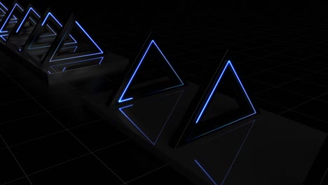 blue 3d animation abstract loop futuristic triangle tunnel