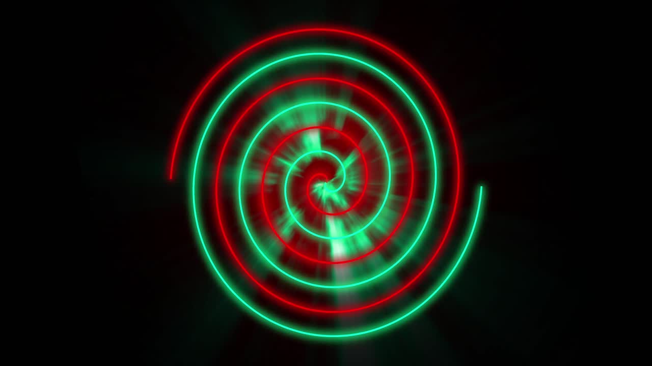 animación de círculos rojos y verdes brillantes sobre un fondo negro