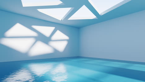 empty room with water inside, 3d rendering.