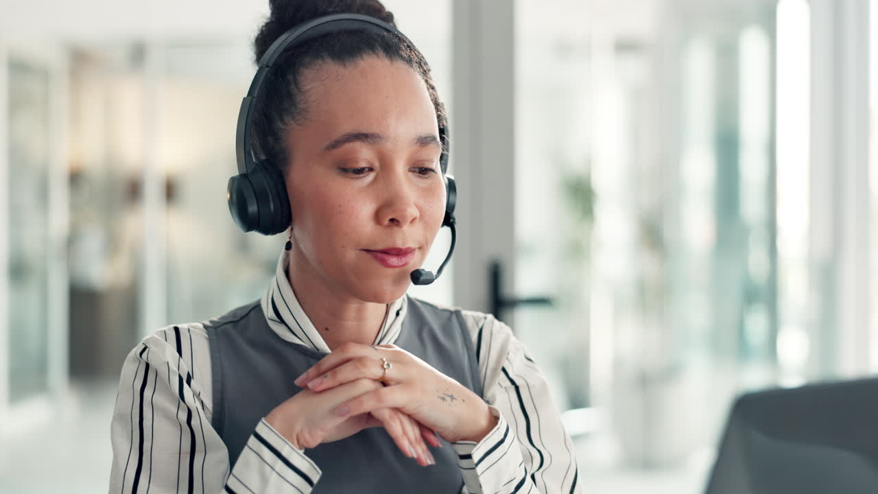 Businesswoman with headset in office