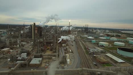 excellent aerial over huge industrial oil refinery 1