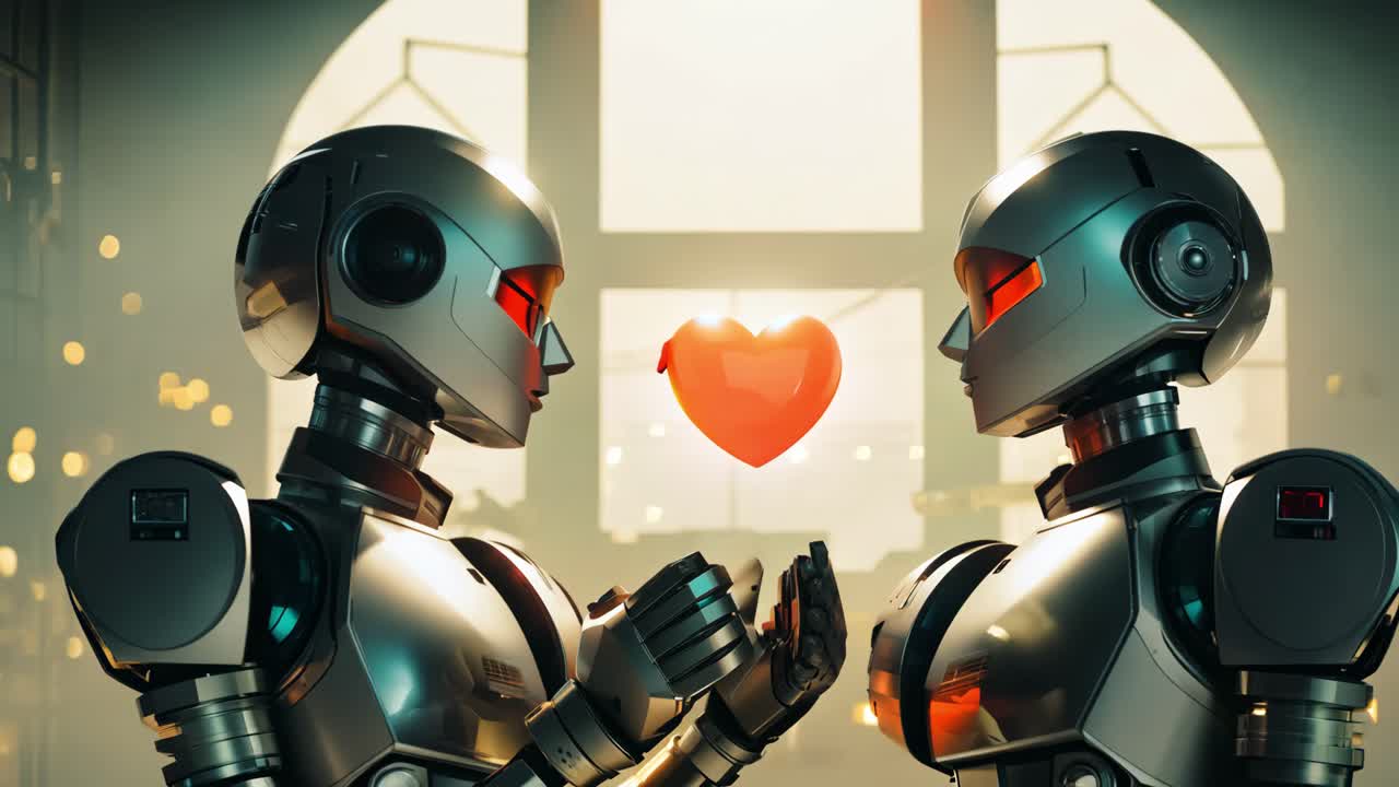 dos robots enamorados