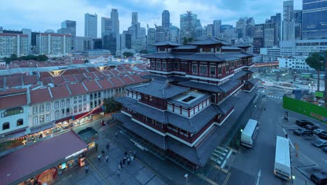 Time-lapse-Del-Templo-De-La-Reliquia-Del-Diente-De-Buda-En-Singapur