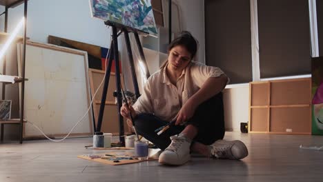 artist at work in studio