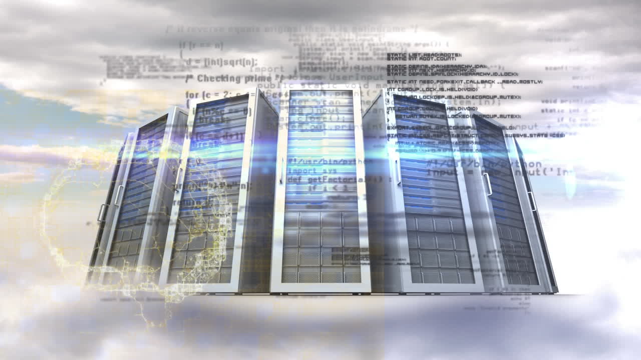 Animation of human brain and data processing over computer servers