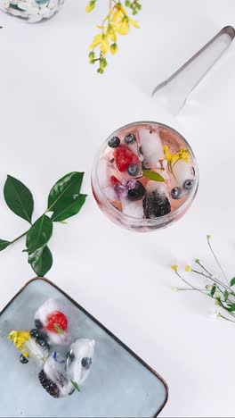 delicate floral berry cocktail