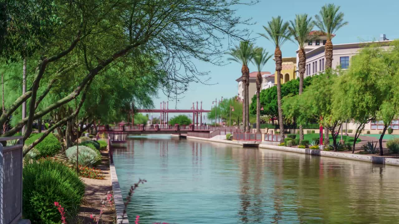 Time Lapse of the Scottsdale Water Front in Scottsdale, Arizona.