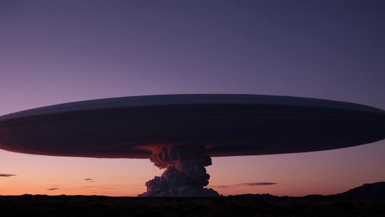 Strana formazione nuvolosa al tramonto