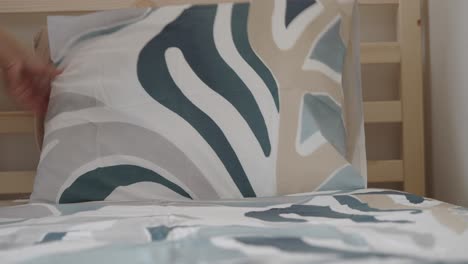 close-up of a pillow on a bed
