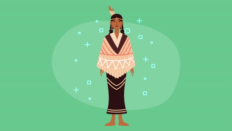 female indigenus ethnicity character animation