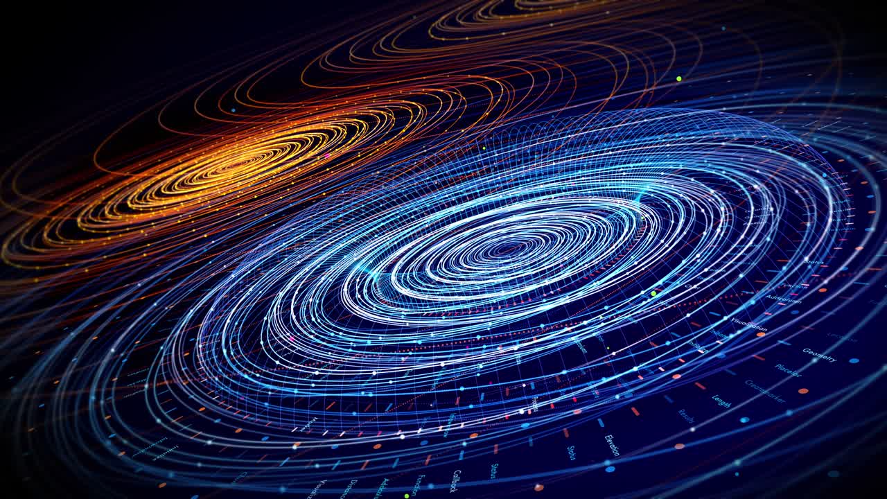 líneas digitales abstractas y coloridas que fluyen lentamente. animación de fondo creativa.