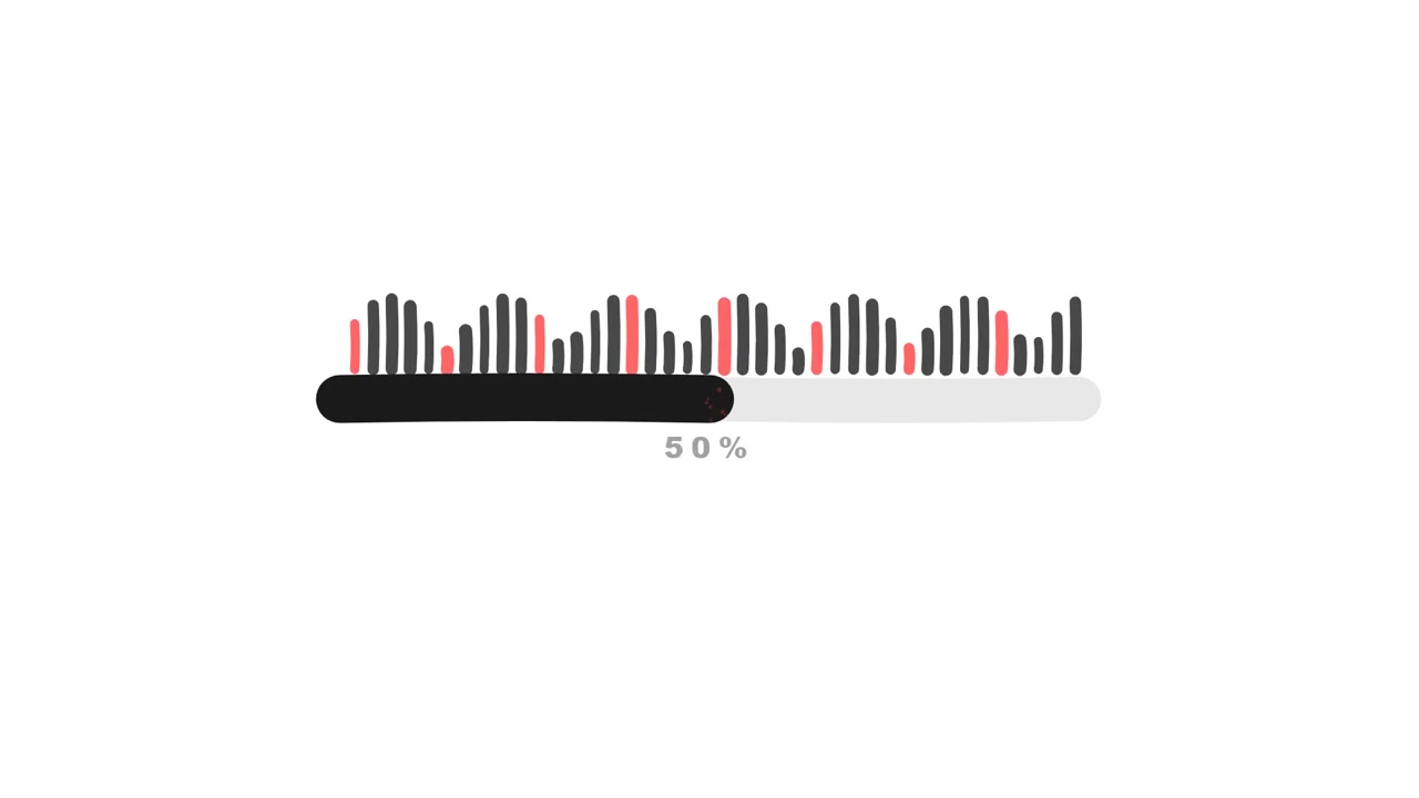 Digital Progress Bar Loading with Animated Sound Wave Visualization