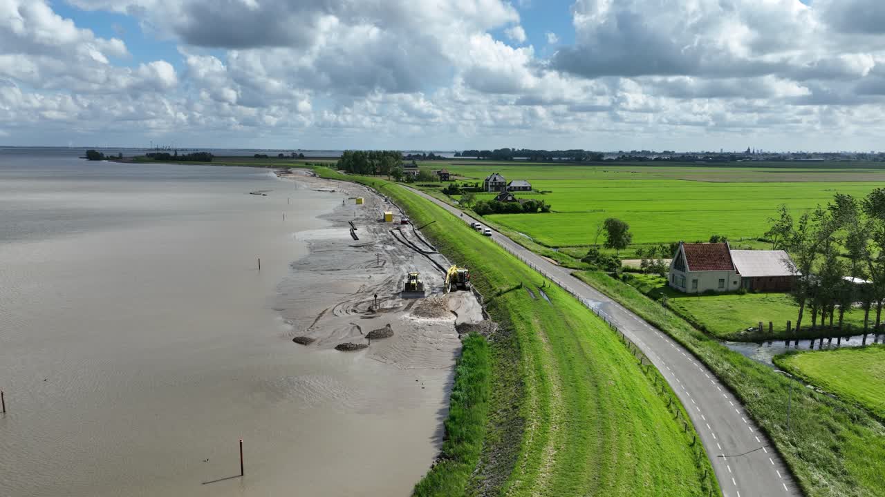 Maintenance on dikes in The Netherlands