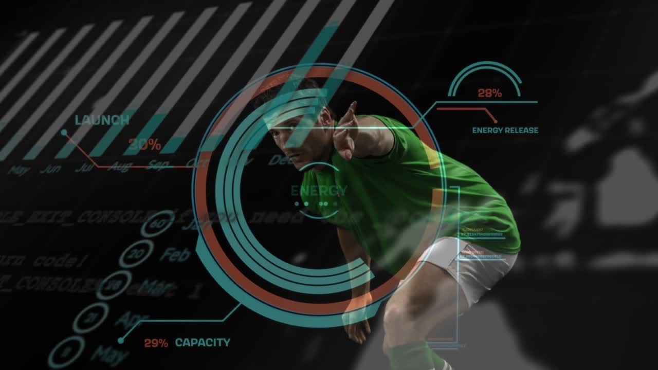 Animation af databehandling over rugbyspiller