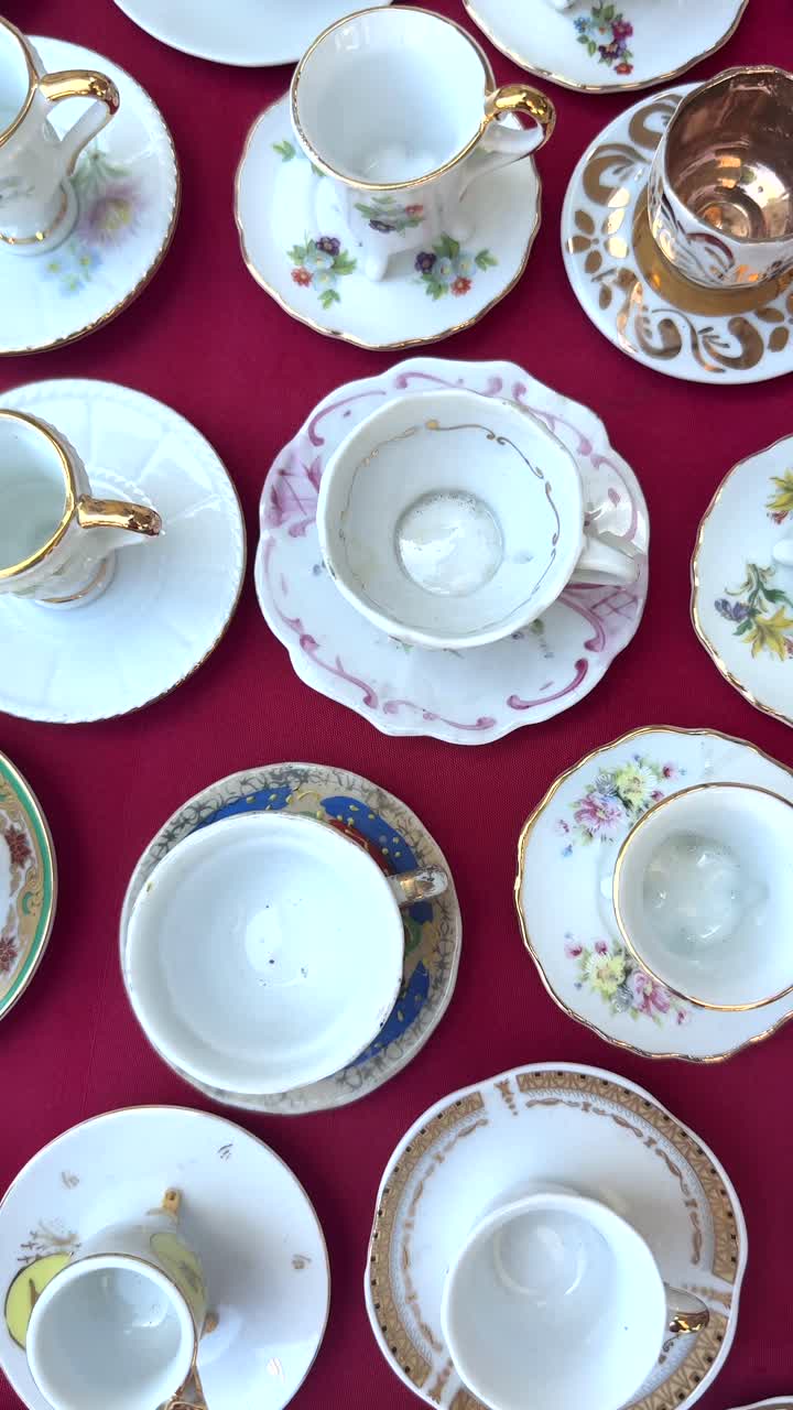 Collection of Vintage Tea Cups and Saucers