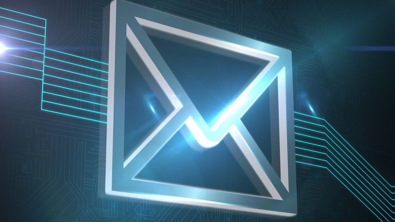 animación de la envolvente de la interfaz digital con líneas verdes brillantes