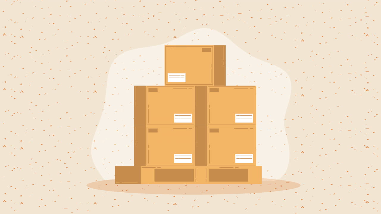 배달 상자 카튼 스택 애니메이션