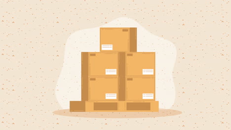 animación de las cajas de entrega de la pila de cartón