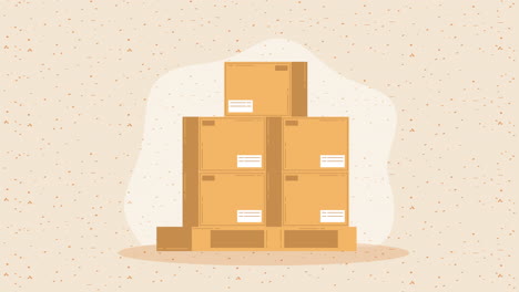 delivery boxes carton stack animation