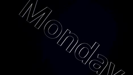 the word "monday" on a dark background