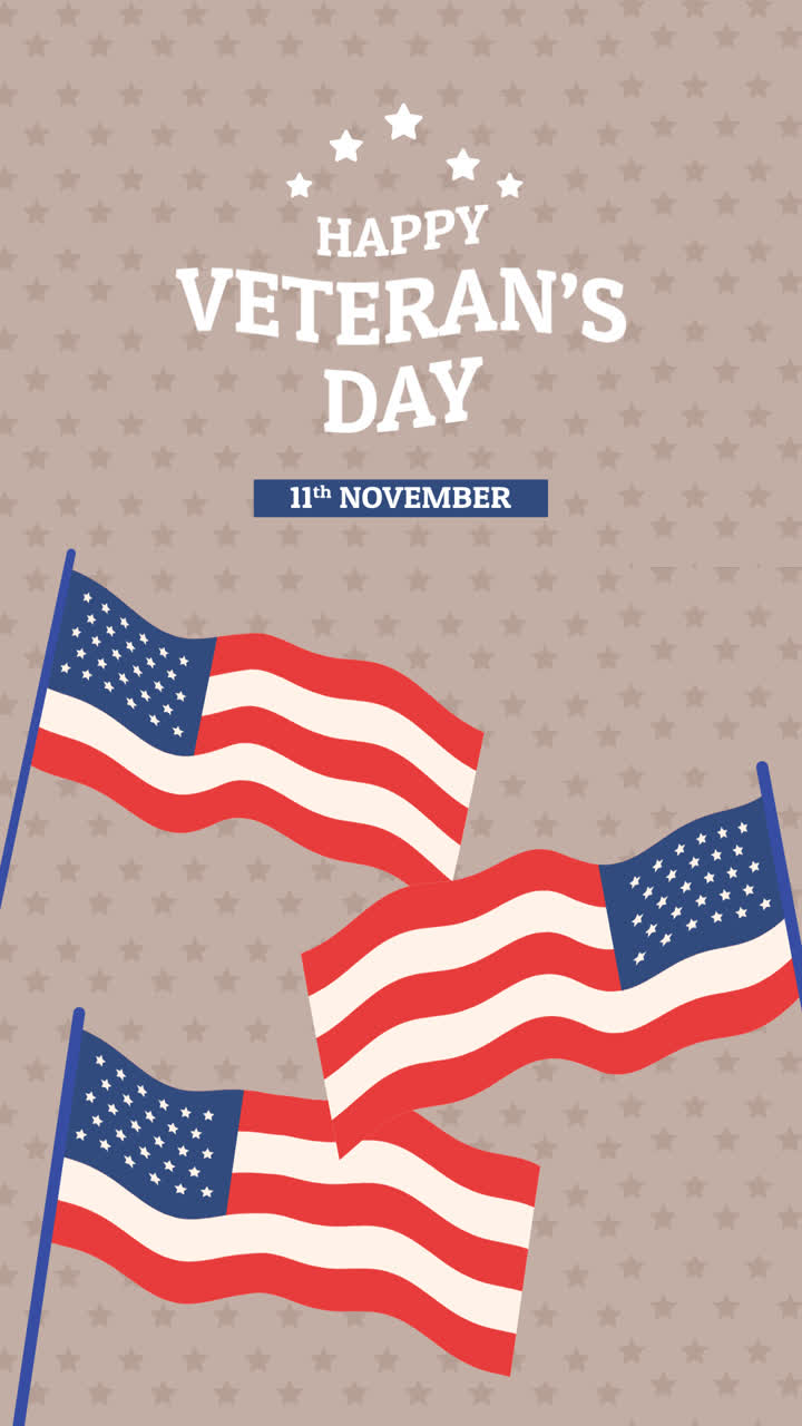 손으로 그린 참전용사 날 인스타그램 스토리 세트의 애니메이션