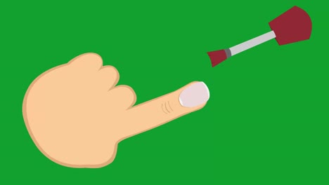 loop animation of a hand painting the fingernail of the index finger with a nail polish