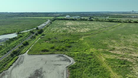 flying over construction site with drone