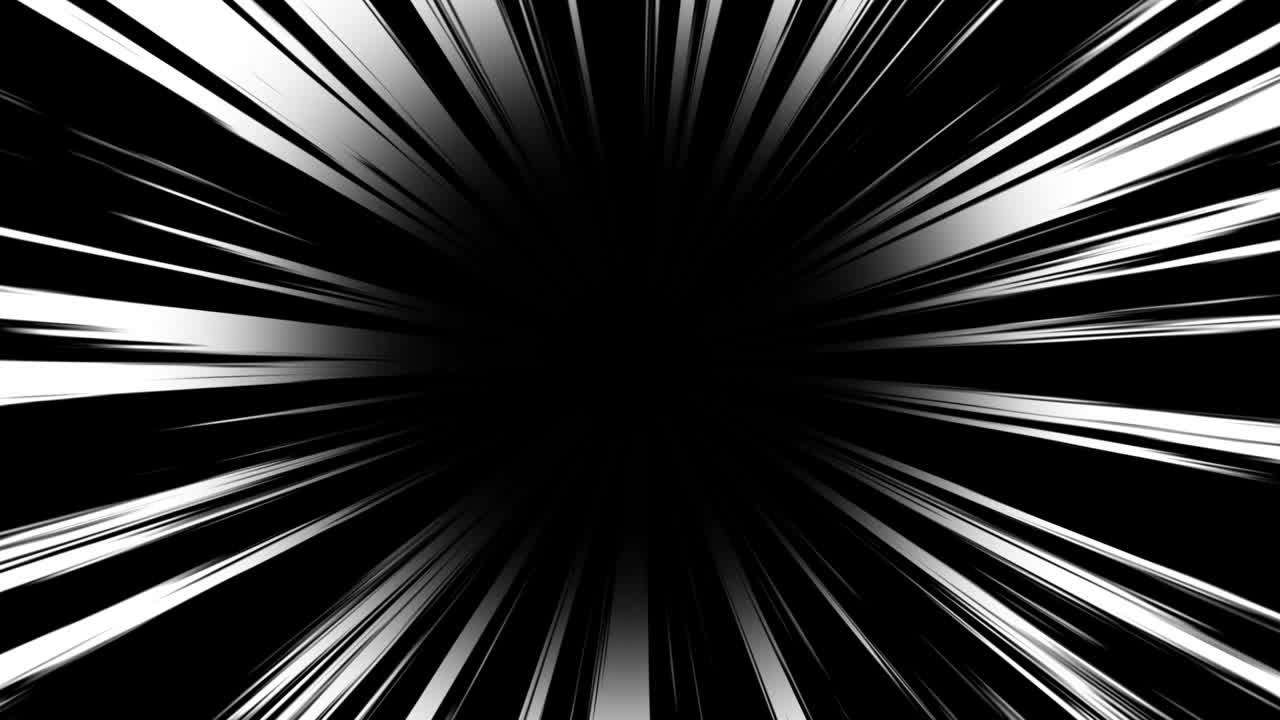 Abstract Black and White Comic Book Speed Lines Animation