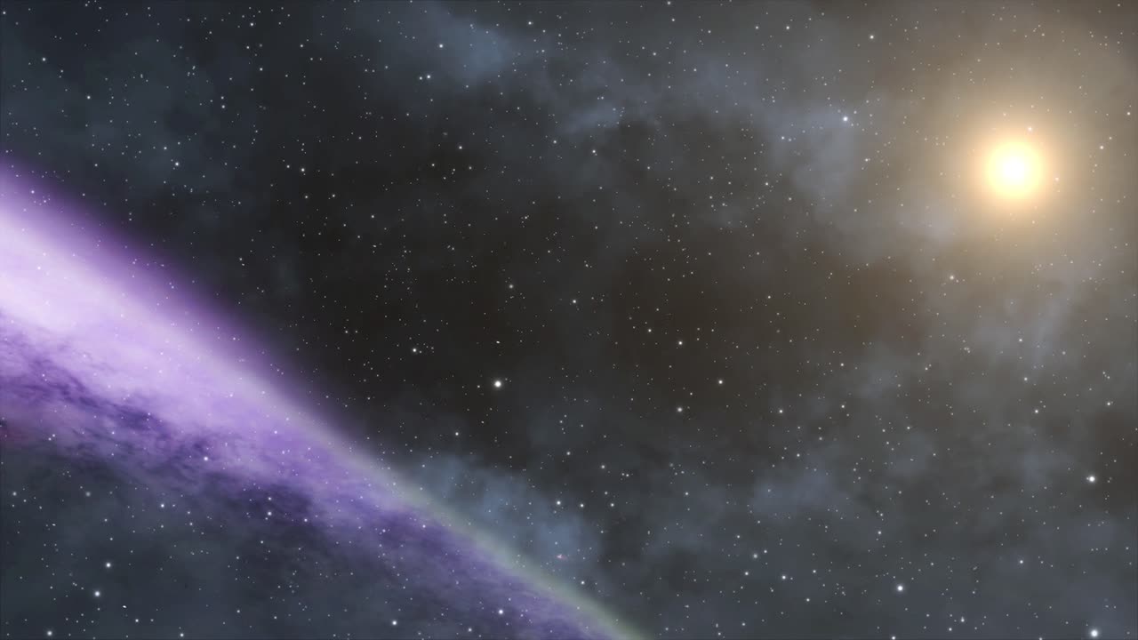 태양, 우주를 배경으로 우주에 있는 먼지 입자