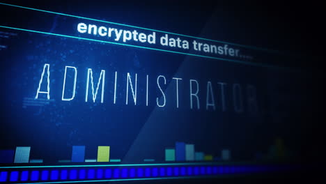 animation of encrypted data transfer flashing digital interface