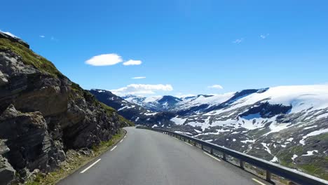 driving a car on a road in norway