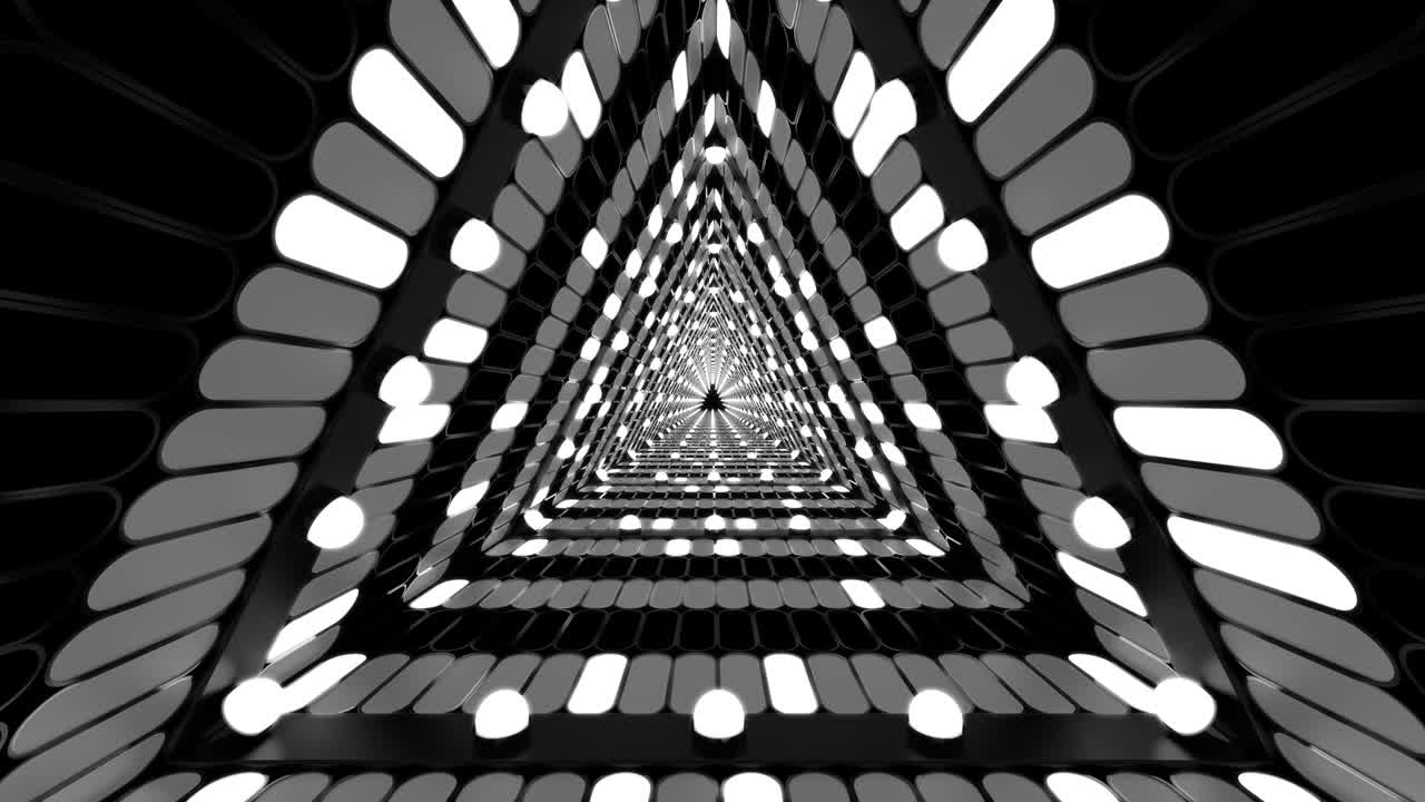 túnel de fondo futurista con bucle triangular