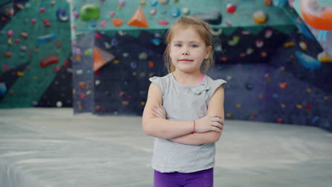 girl in a climbing gym