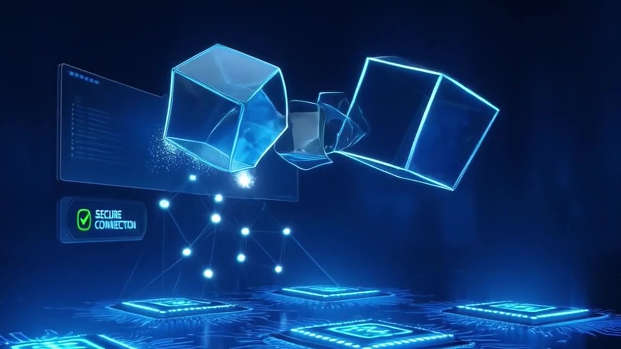 Digital Network Connection and Data Processing Visualization