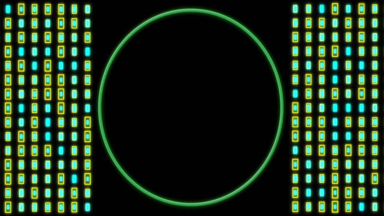 animación de formas en movimiento sobre fondo negro