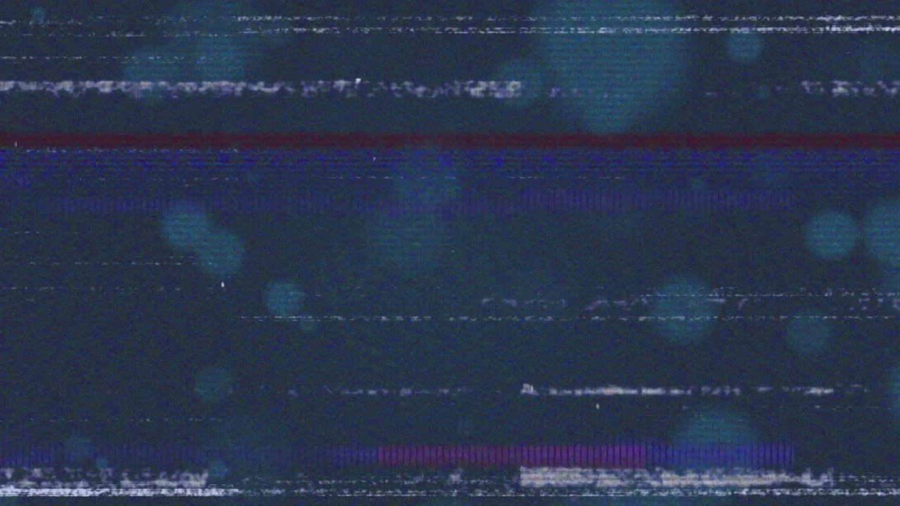 animación de interferencia de fallo sobre puntos brillantes en fondo negro