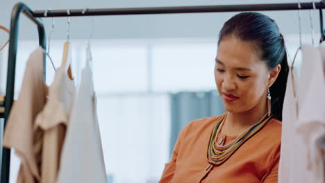 fashion, designer and shopping with asian woman