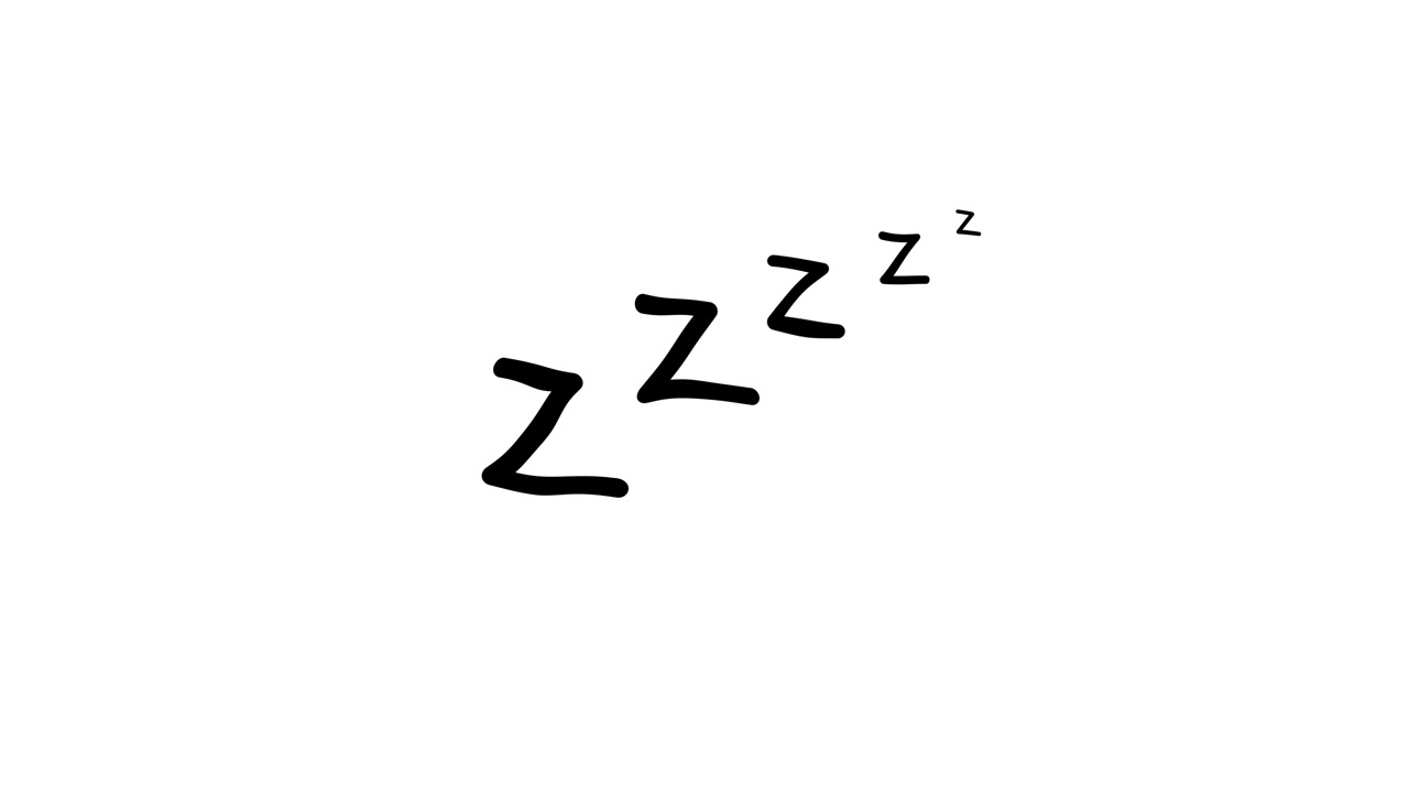 Simbolo animato ZZZ di sonno su sfondo bianco