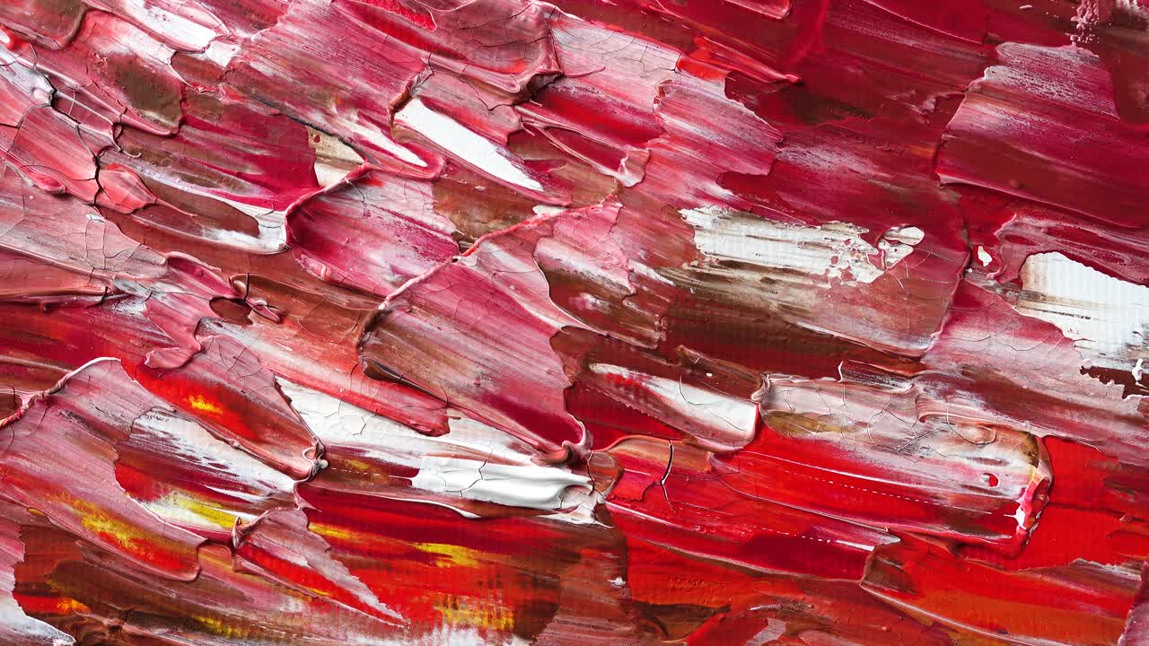 Desenho abstrato pintado com guache. Filmagem de uma imagem em movimento