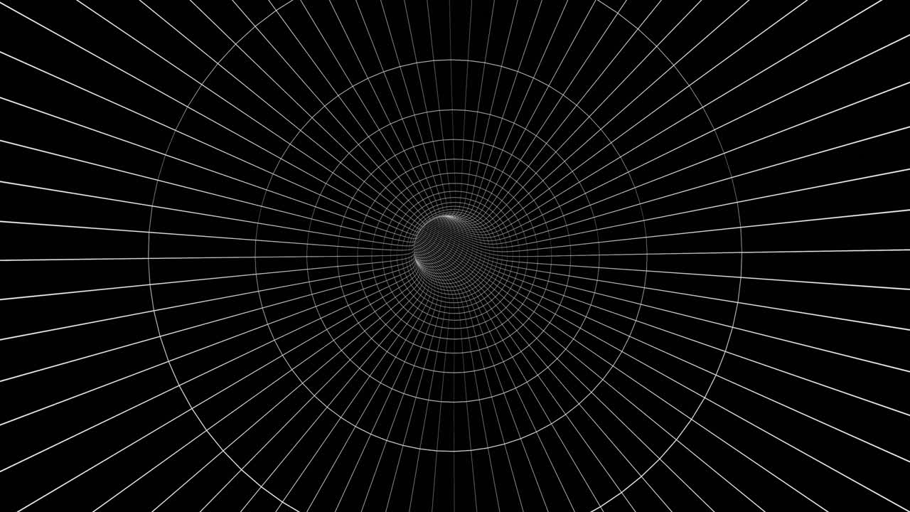 파이프, 긴 어두운 터널과 미래의 빛 3d 렌더링