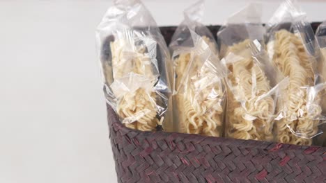 instant noodles in a basket