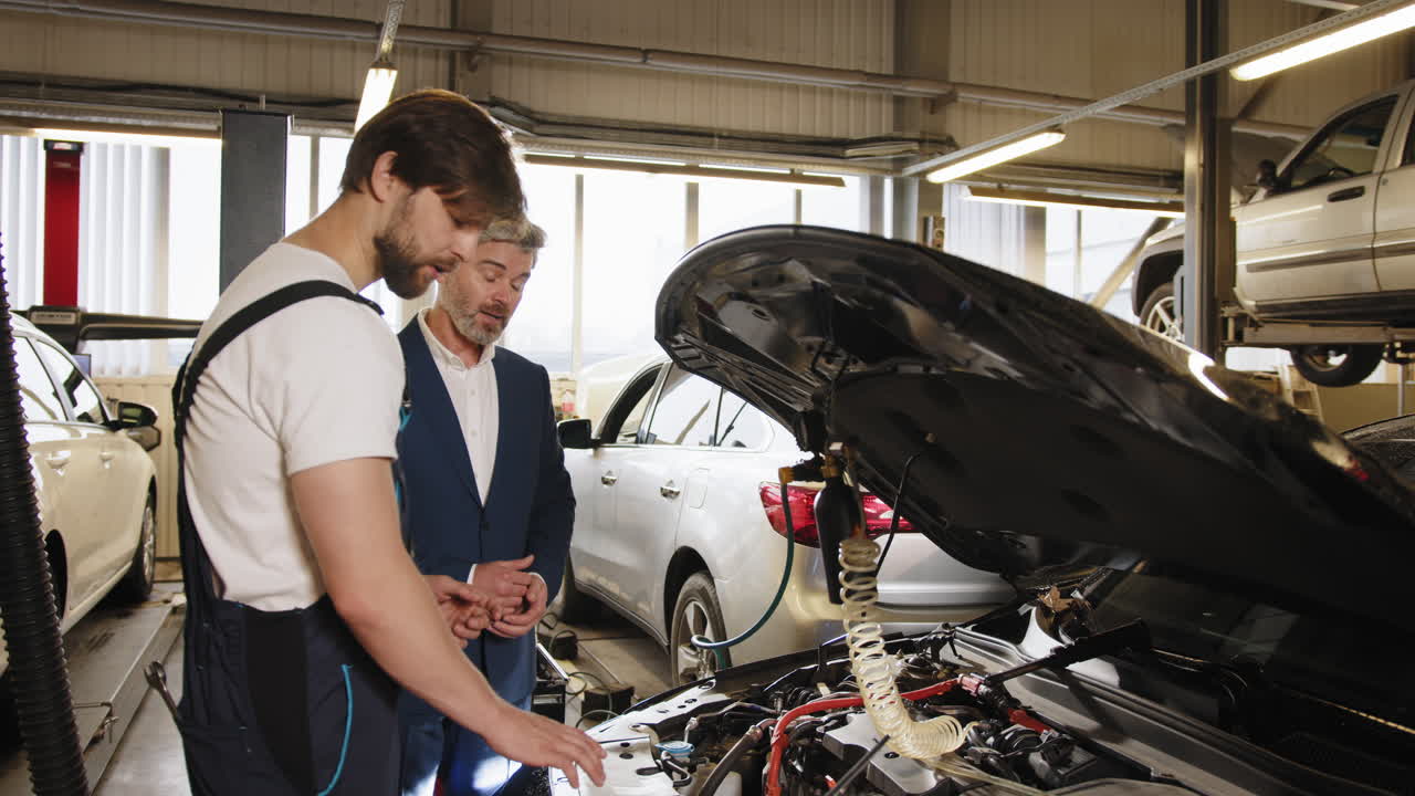 reparación y mantenimiento de automóviles en un garaje