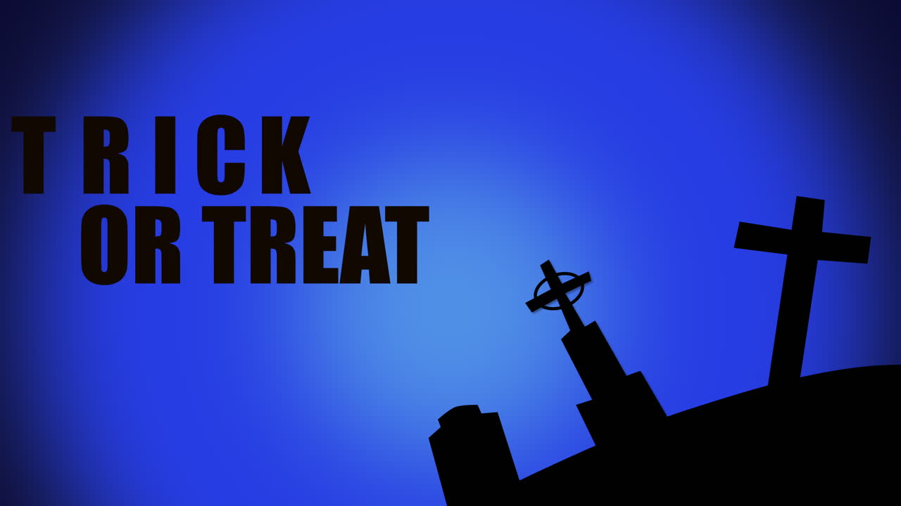 밤의 묘지 실루 ⁇  사이에서 무시무시한 트릭 또는 치료