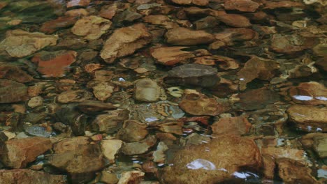 Slow-motion-clip-of-red-rocks-under-clear-water