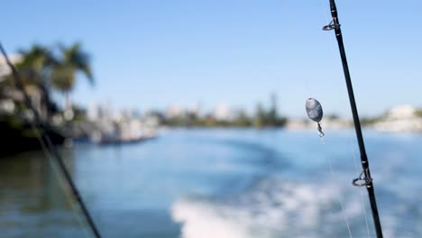 fishing rod on a moving boat