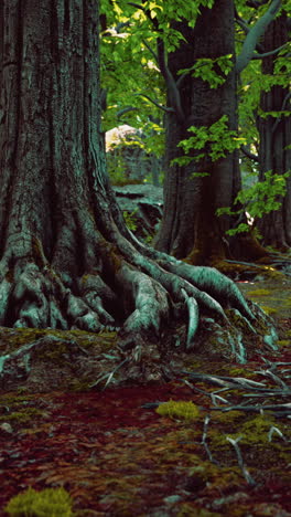 Close up of tree roots in a forest