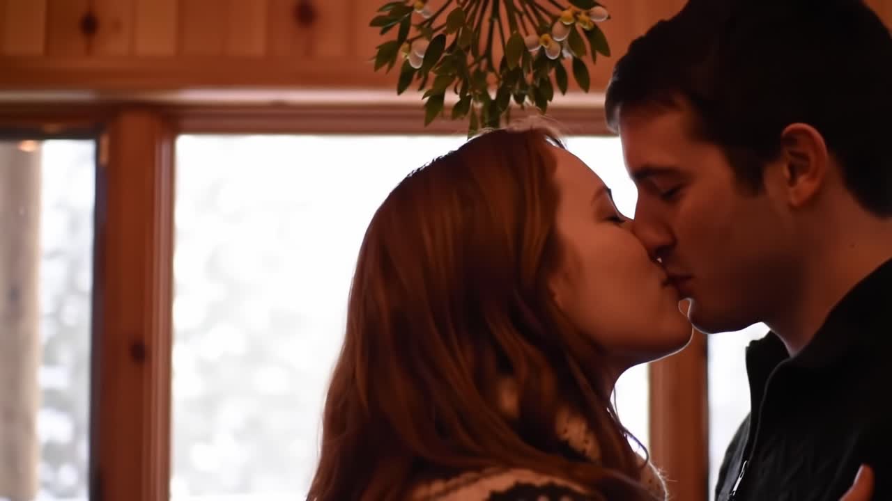 A Heartwarming Moment of Connection Between Two People in a Cozy Setting, Capturing the Intimacy of Their Affection as They Gaze into Each Other's Eyes