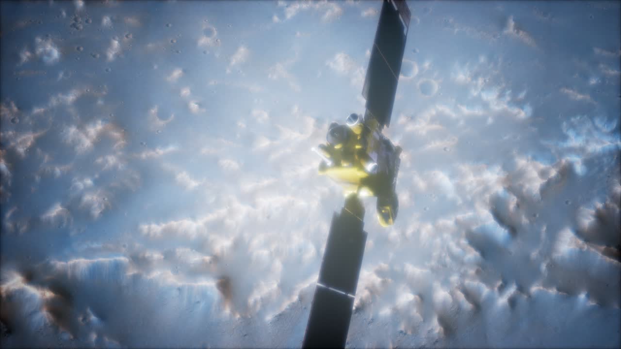 화성 행성을 공전하는 지구 측정기