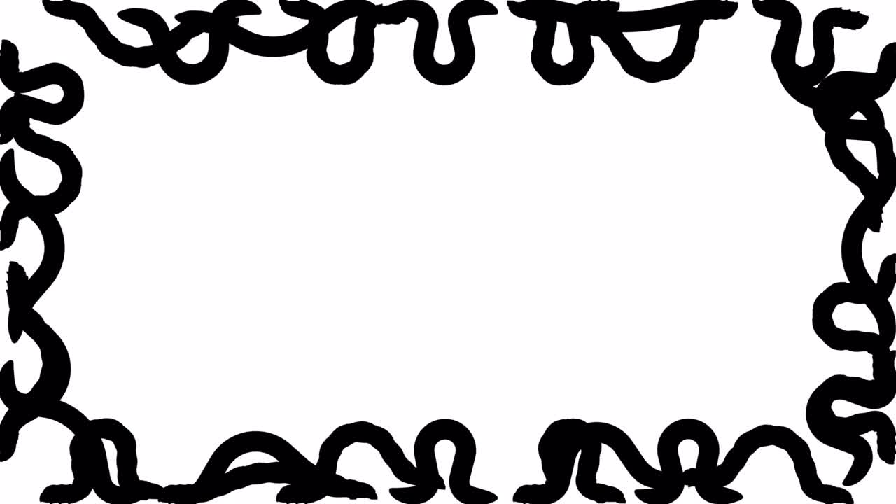 enjambre de siluetas de orugas y gusanos, animación de bucle sin costuras